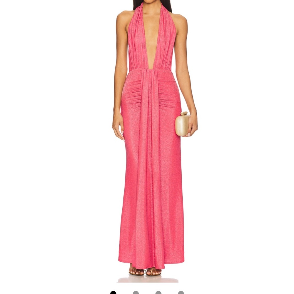 Remy maxi dress in ruby shine pink revolve lovers and friends